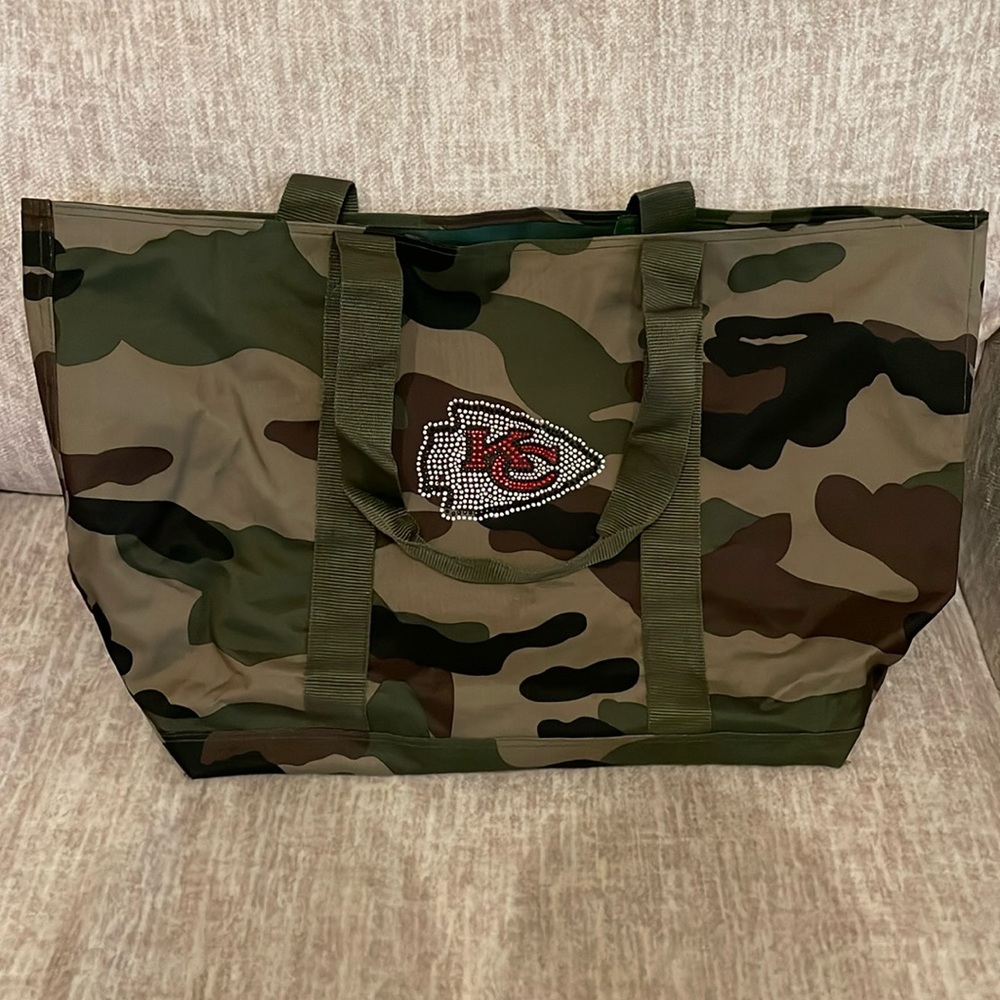 Kansas City Chiefs Bedazzled Army Tote bag